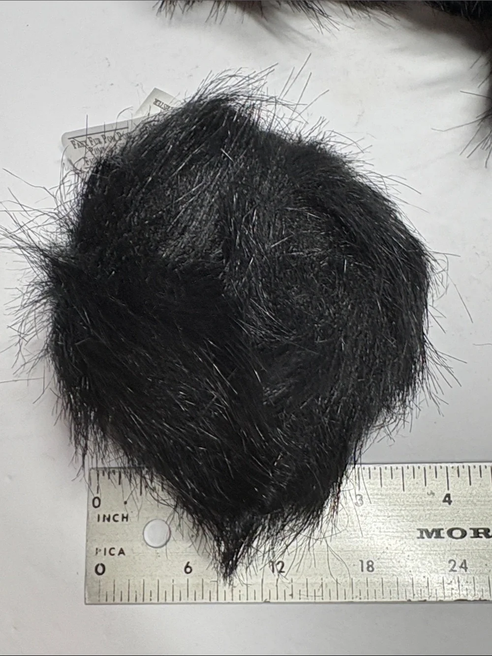 Black Faux Fur Pom Poms with Elastic Loop